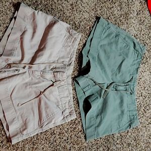Khaki and army green shorts from Gap